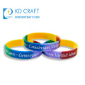 Logo personnalisé slogans réutilisables imperméables bracelet en caoutchouc de silicone bracelet en silicone multicolore mélangé avec lettre